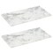 mDesign Slate Slab Kitchen Pastry Cutting Board Serving Tray - 2 Pack